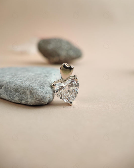 1.50 ct Heart Moissanite Pendant: 18K Solid Gold Solitaire Necklace