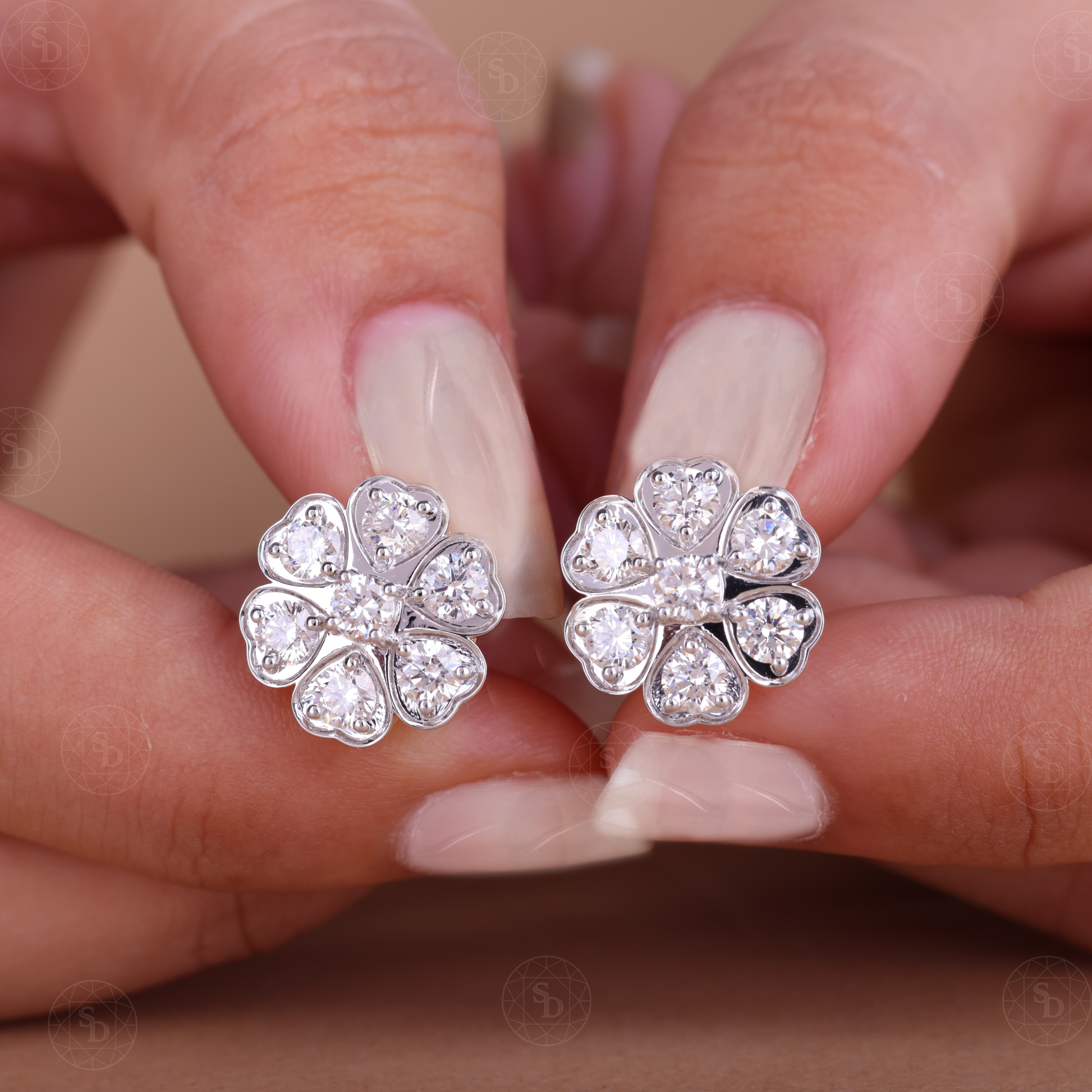 2.5-CTW-floral-lab-grown-diamond-halo-stud-earrings